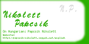 nikolett papcsik business card